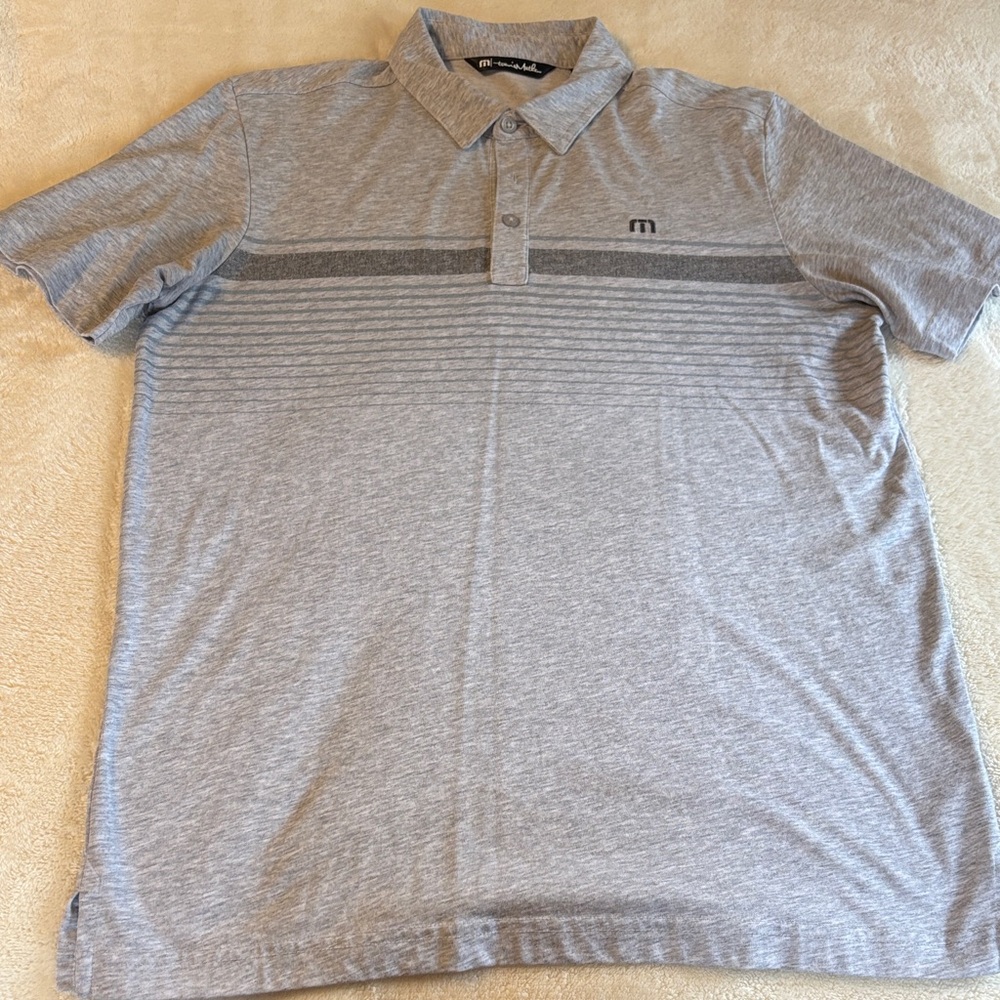 Travis Mathew Light Gray Polo Shirt